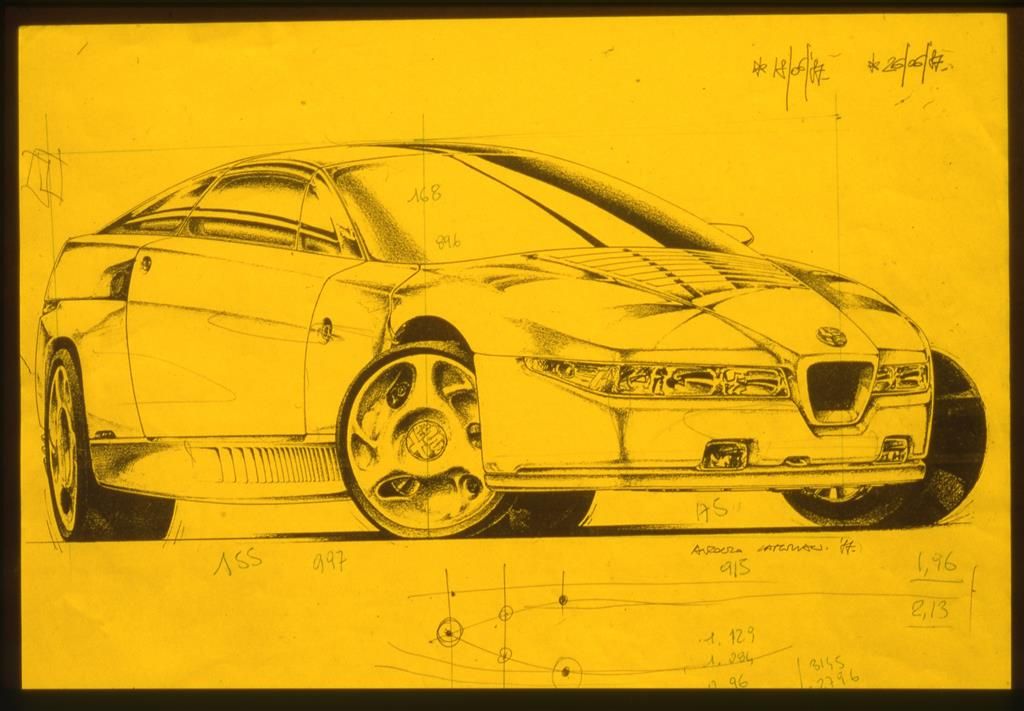 Skizze des Alfa Romeo SZ Coupé