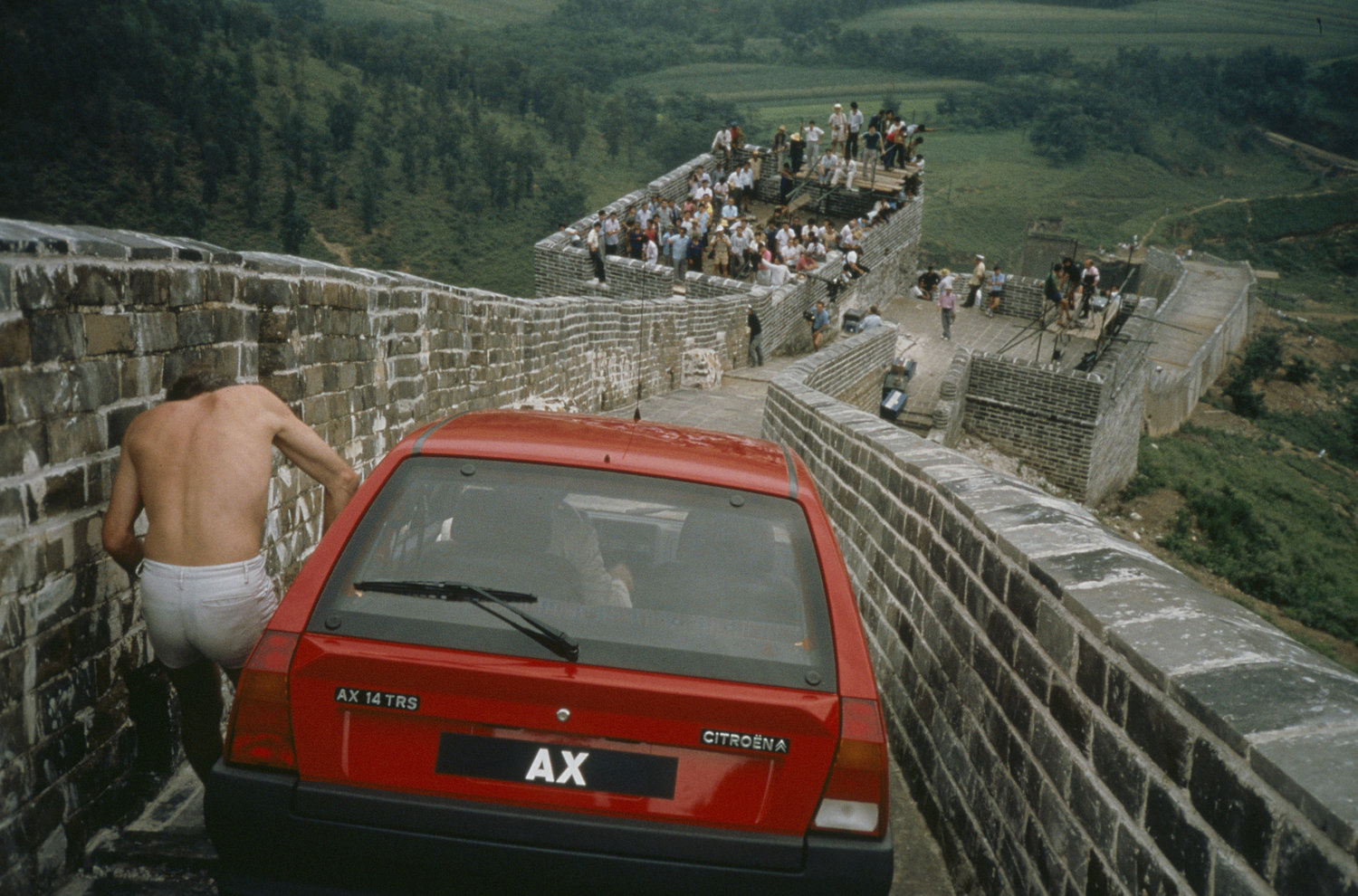 Dreharbeiten auf einem Teil der Chinesischen Mauer