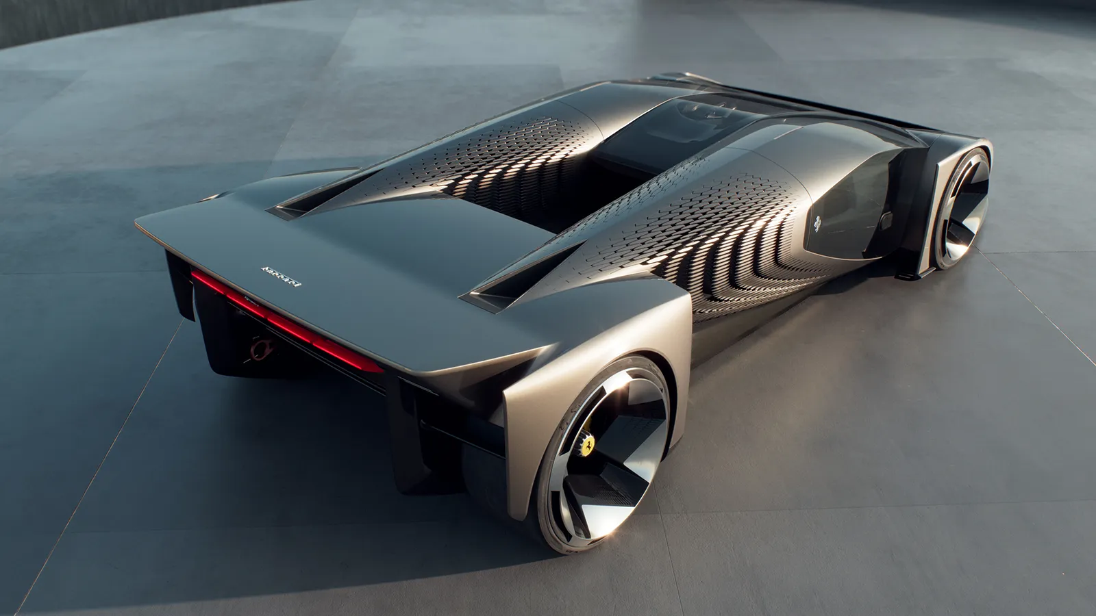 Heckansicht des virtuellen Ferrari F76