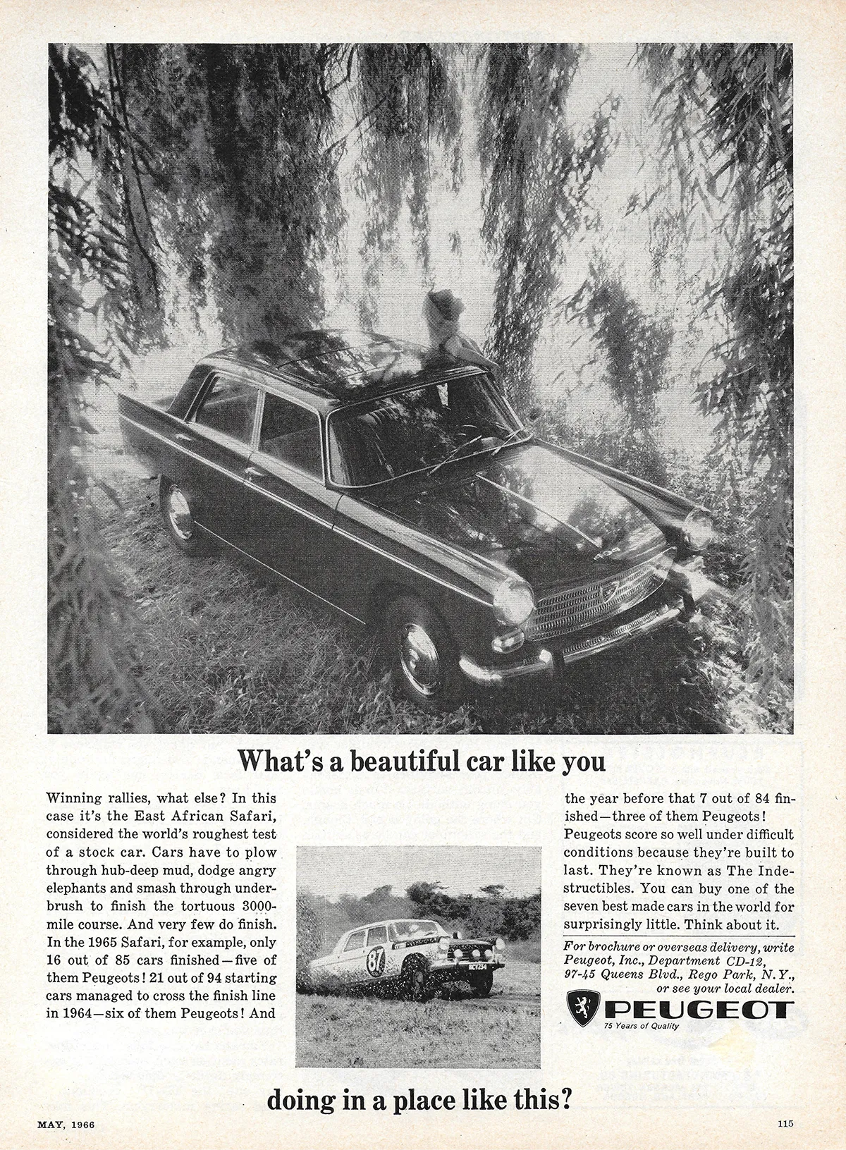 Anzeige von Peugeot in den USA, 1966