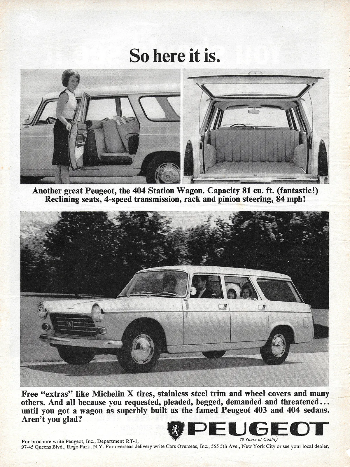 Werbeanzeige von Peugeot