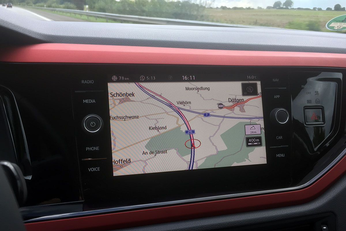 Navigationssystem im VW Polo