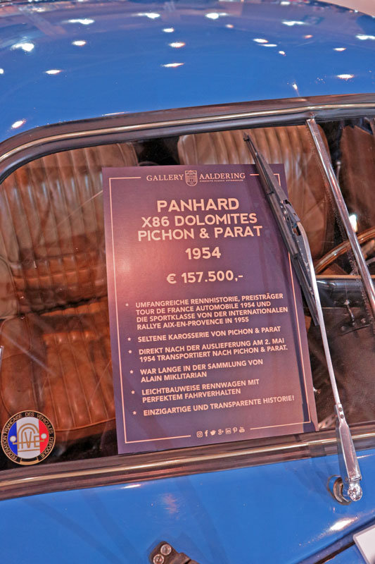 Preisschild am Panhard X86 Dolomites auf der Techno Classica 2019 in Essen.
