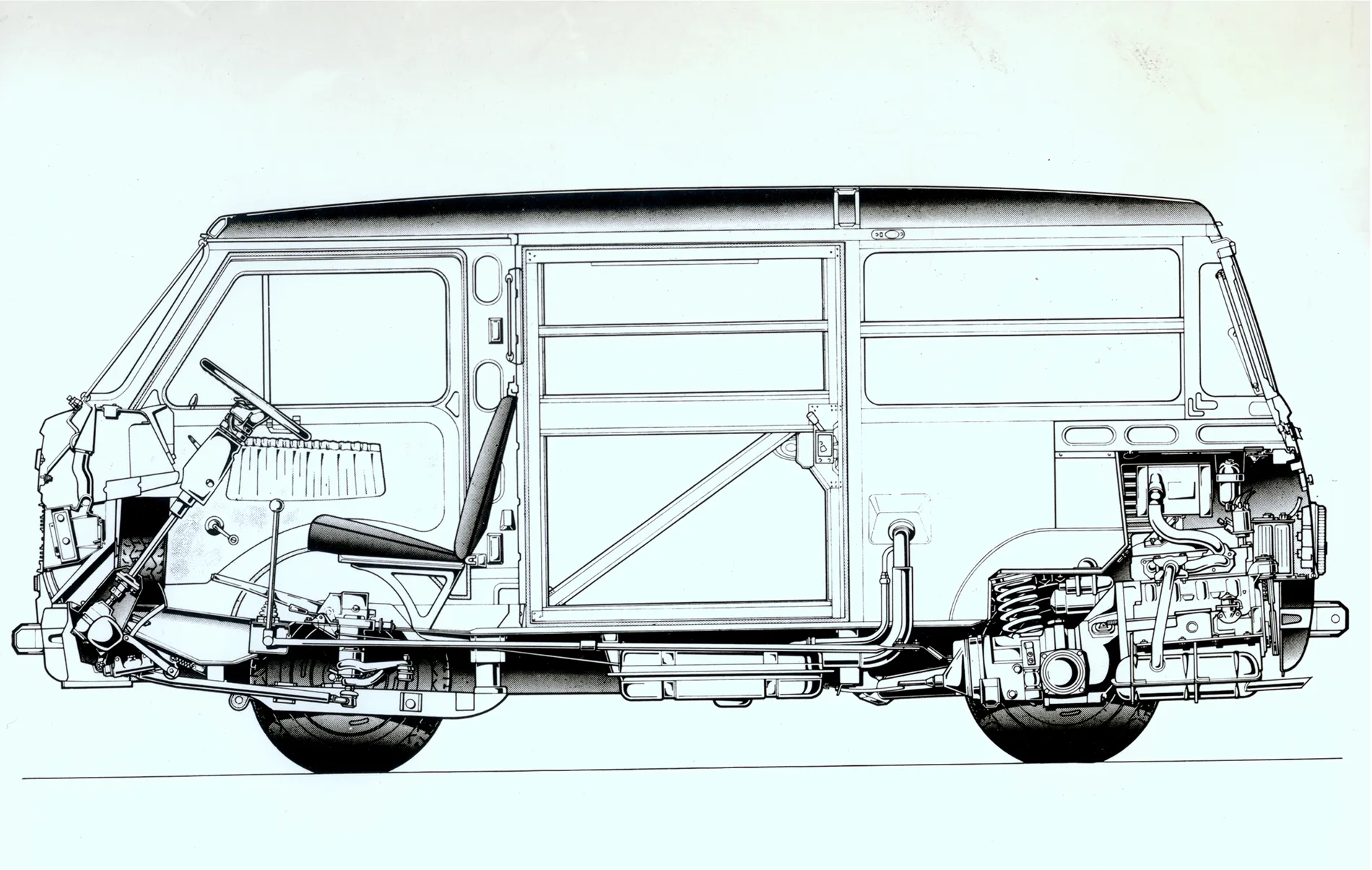 Schnittzeichnung des Fiat 900T