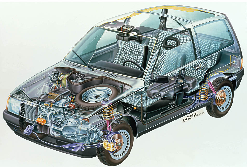 Schnittzeichung des Lancia Y10
