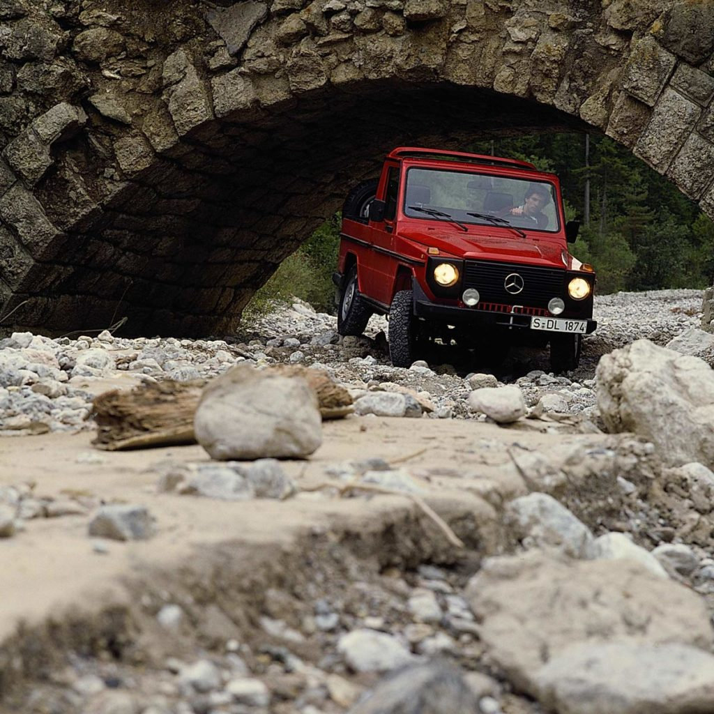 Mercedes-Benz G-Modell von 1979 im Geländeeinsatz