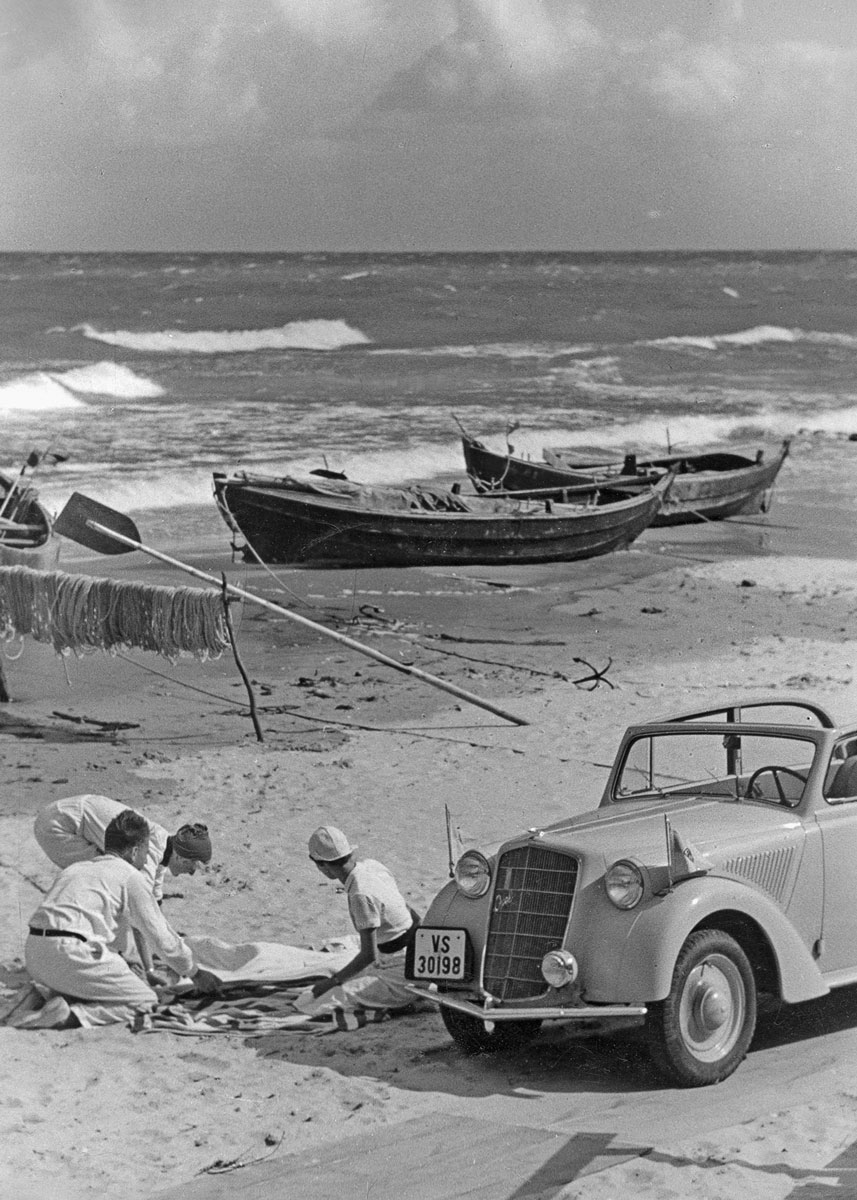 Opel Olympia am Strand