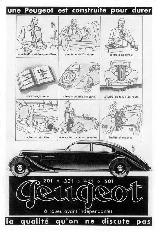 Peugeot Anzeige aus dem Jahr 1935