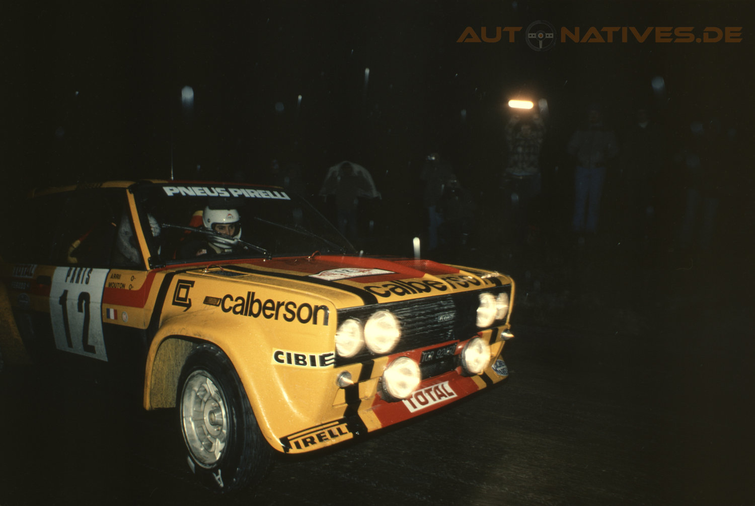 Michèle Mouton im Fiat 131 Abarth bei der Rallye Monte Carlo