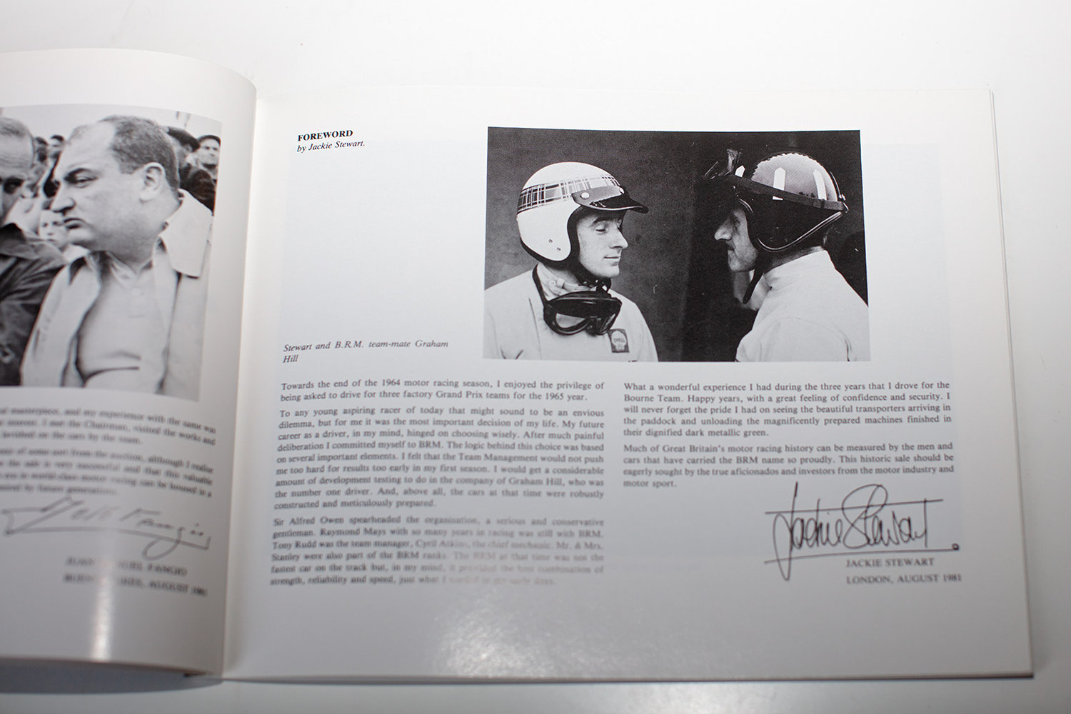 Vorwort von Jackie Stewart im Auktionskatalog von Christie