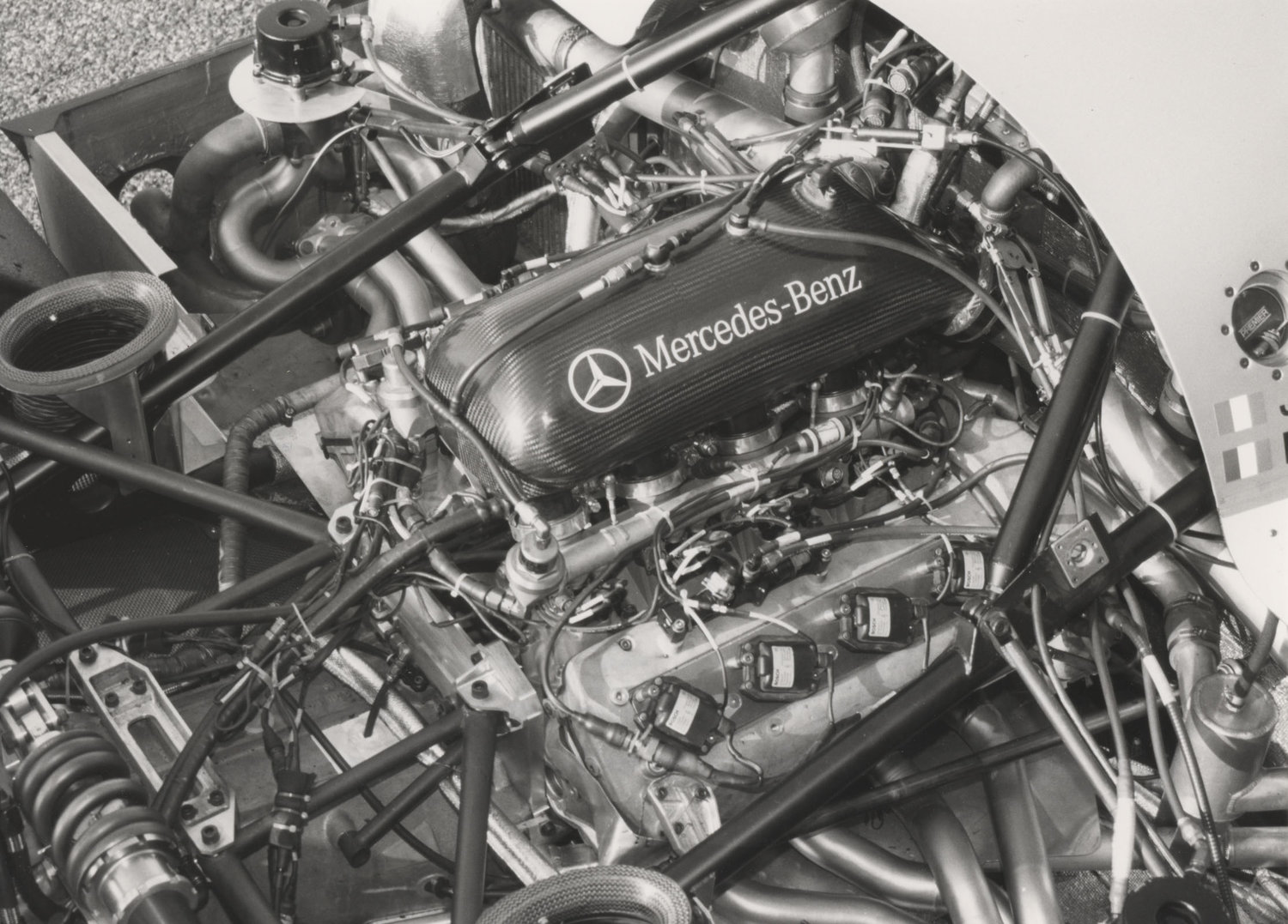 V8 Biturbo des Typs M119 im Sauber Gruppe C-Rennwagen