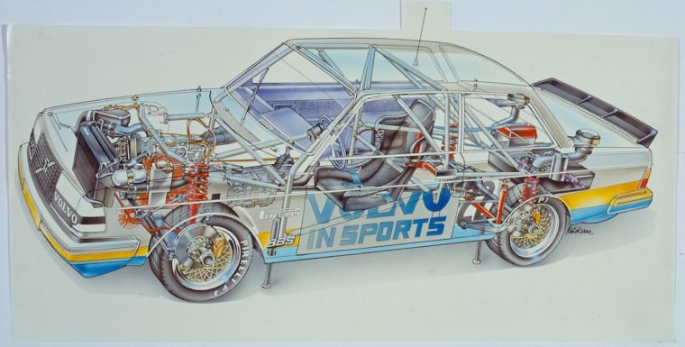 Schnittzeichnung des Volvo 240 Turbo