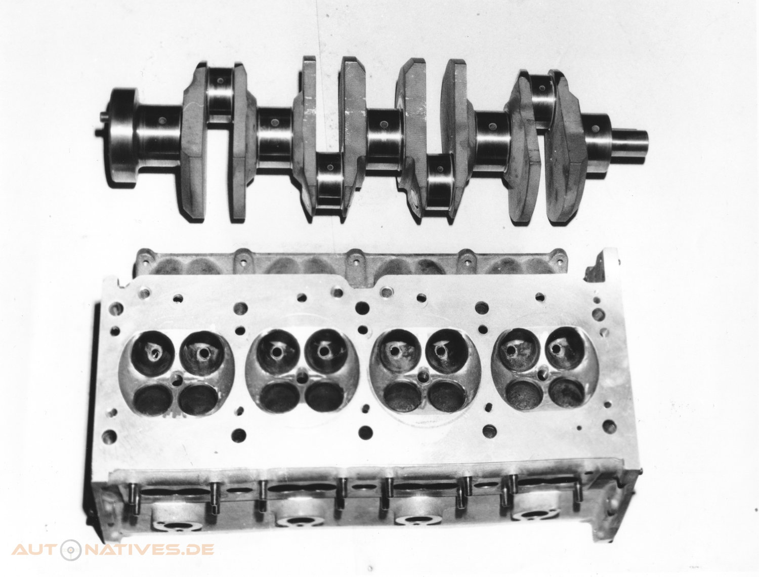 Zylinderkopf und Kurbelwelle des Waggott TC/4V