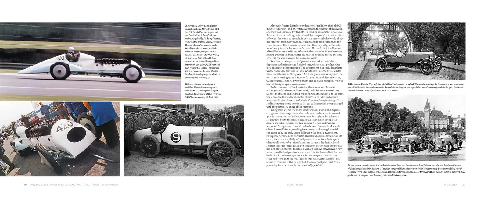 Beispiel einer Inhaltsseite von „Mercedes and Benz Racing 1900–1955“