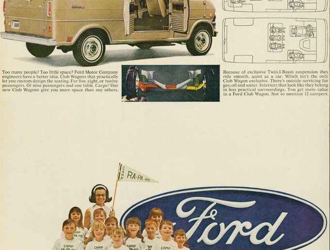 US-Anzeige für den Ford Club Wagon von 1968