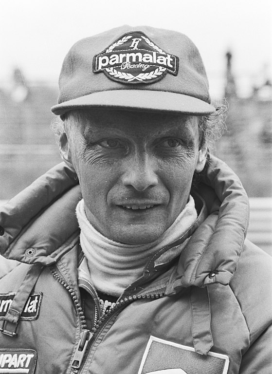 Niki Lauda 1982 beim Training zu Großen Preis der Niederlande.