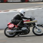 Historisches Motorrad auf der Grand Prix-Strecke des Nürburgrings