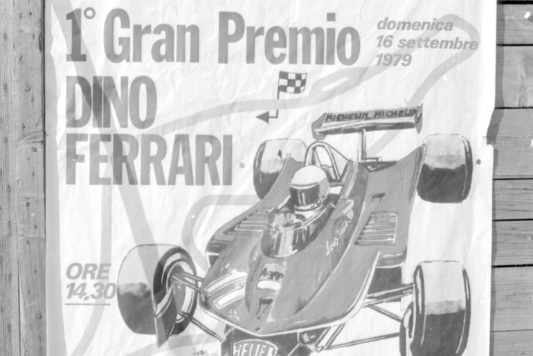 Plakat für ein Formel 1 Rennen in Imola