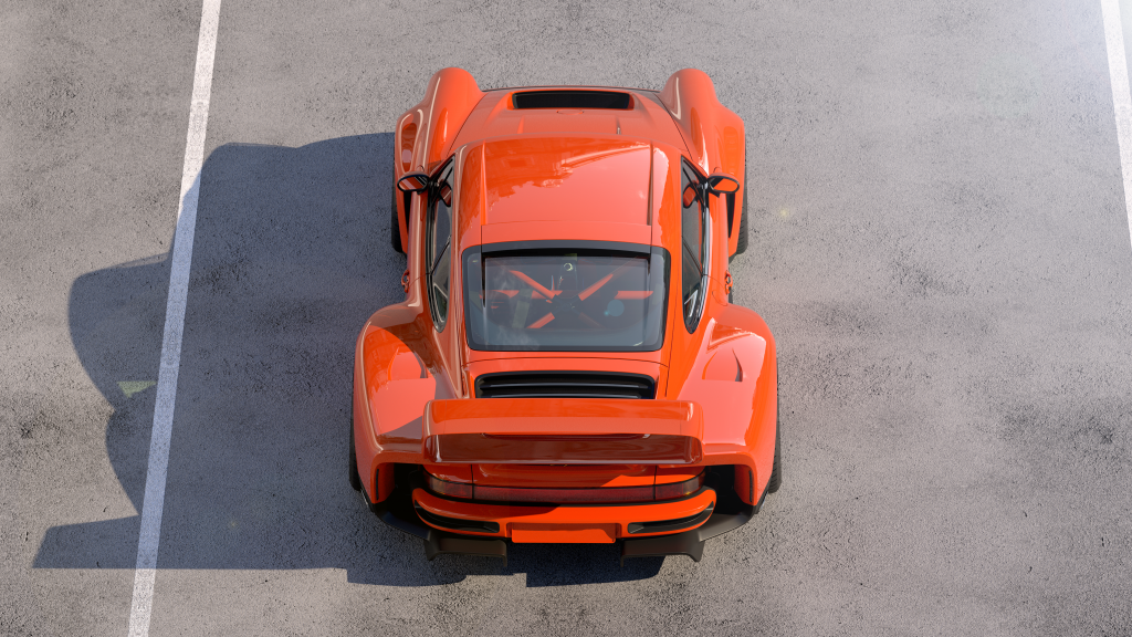 Heckansicht des „Porsche 911 reimagined by Singer – DLS Turbo” in der Track-Version