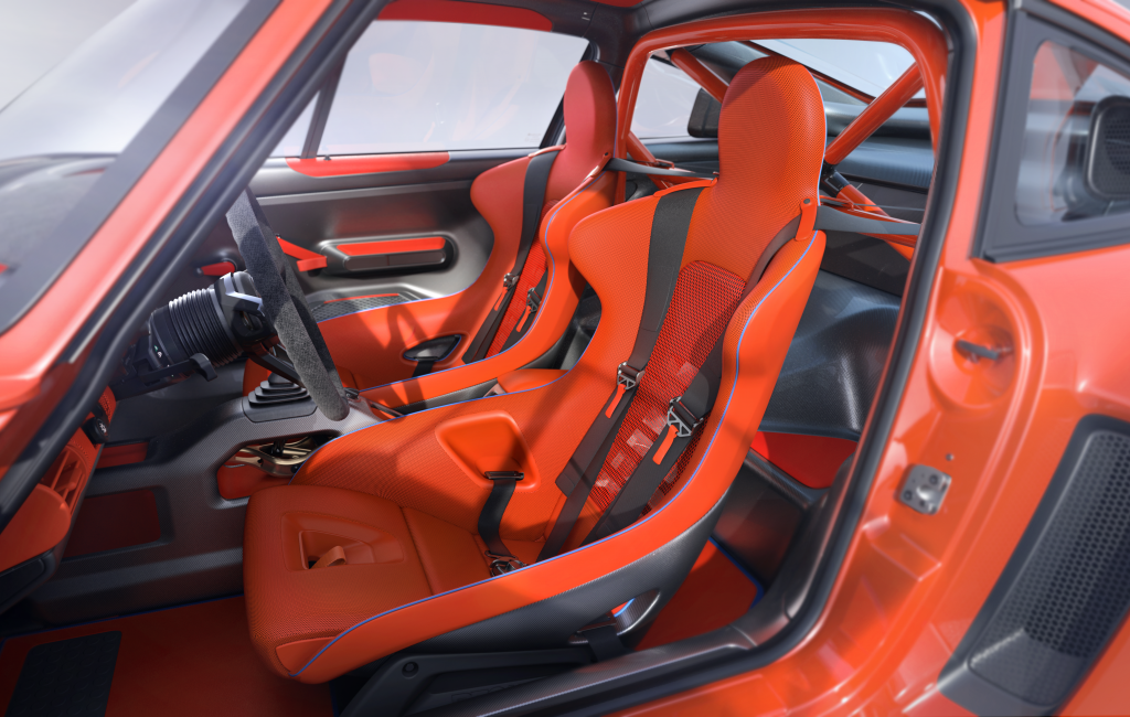 Innenraum des des „Porsche 911 reimagined by Singer – DLS Turbo” in der Track-Version