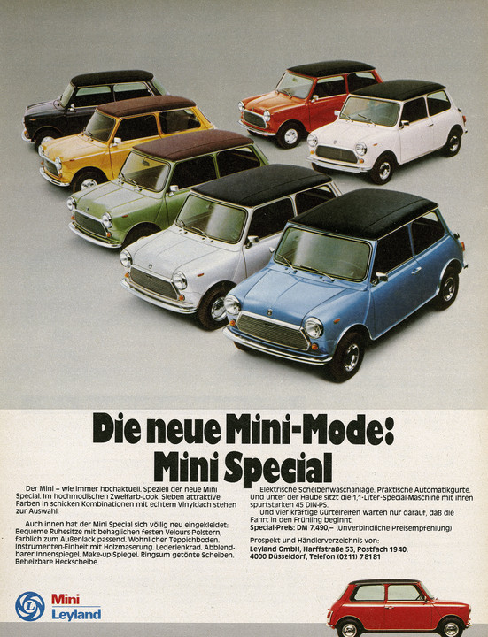 Werbeanzeige für den Mini Special von 1979