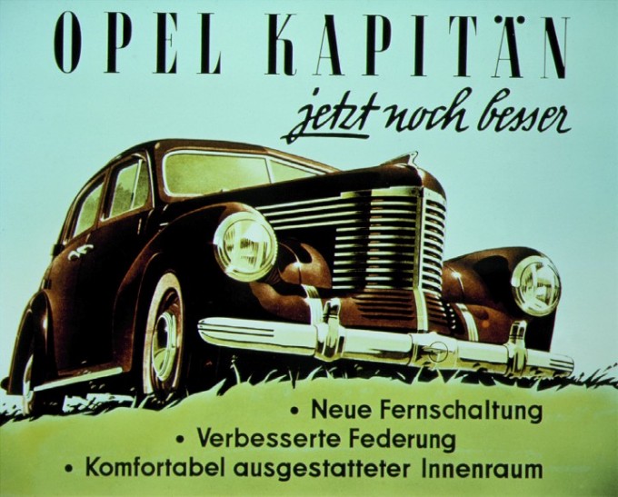 Werbung für den Opel Kapitän, 1948