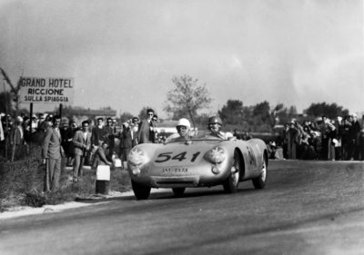Porsche 550 bei der Mille Miglia 1955
