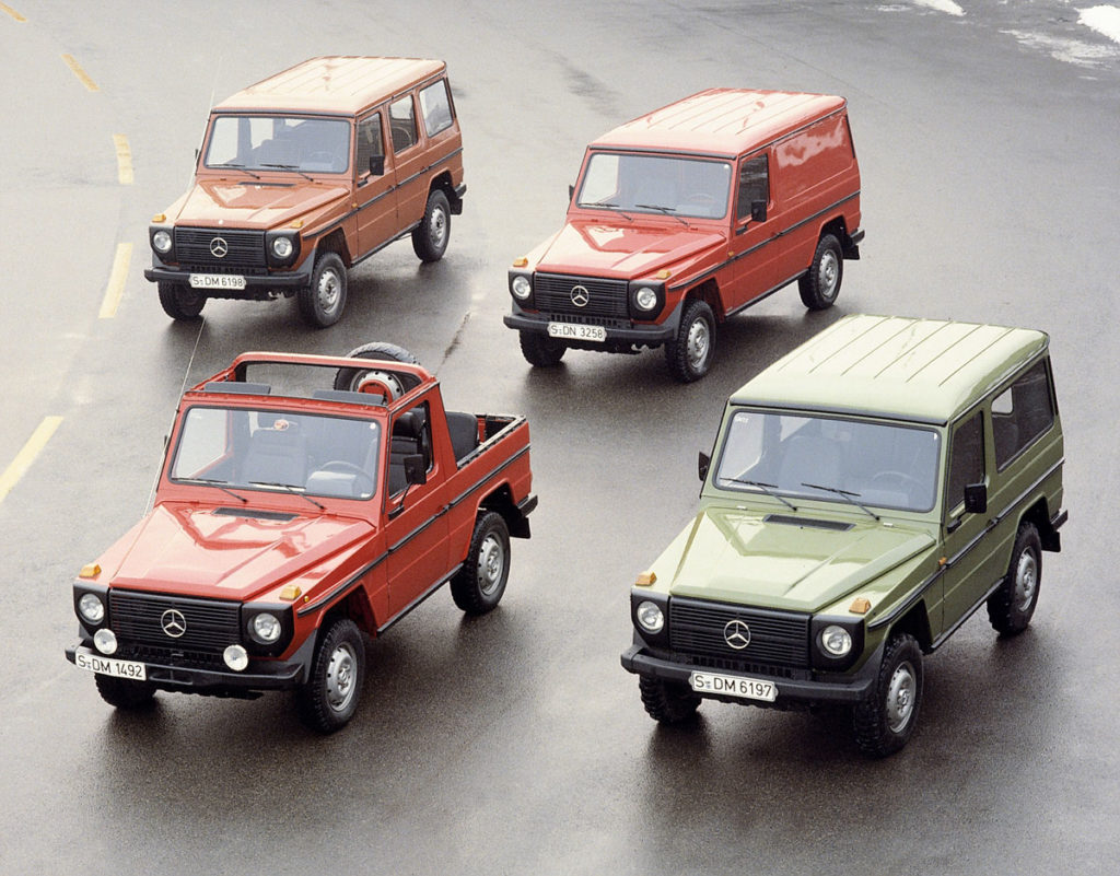 1979 bietet Daimler-Benz das G-Modell in vier Varianten an