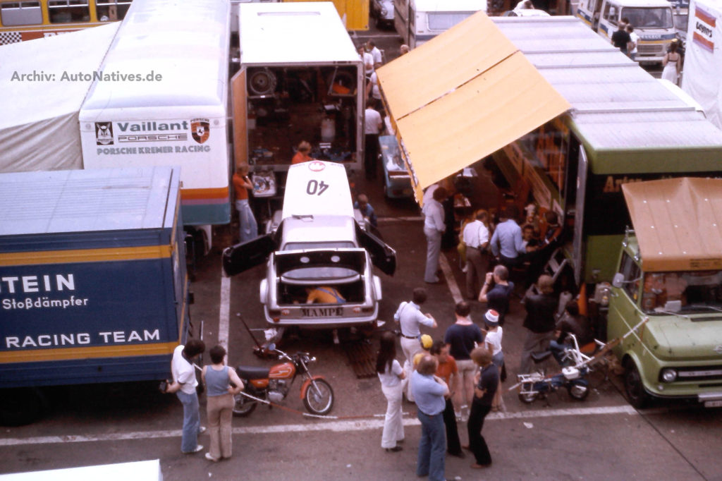 Le Mans 1978, Fahrerlager, AMG und der Mercedes-Benz 450 SLC AMG
